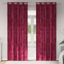 Aksominio tipo užuolaidos 2 pcs Vyno raudona 260 x 140 cm
