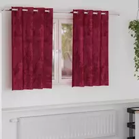 Aksominio tipo užuolaidos 2 pcs Vyno raudona 140 x 140 cm