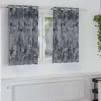 Aksominio tipo užuolaidos 2 pcs Sidabrinė Pilka 140 x 140 cm