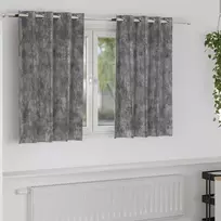 Aksominio tipo užuolaidos 2 pcs Pilka 140 x 140 cm Aksomas