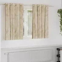 Aksominio tipo užuolaidos 2 pcs Kreminė 140 x 140 cm Aksomas