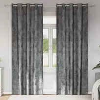 Aksominio tipo užuolaidos 2 pcs Pilka 260 x 140 cm Aksomas