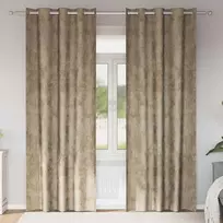 Aksominio tipo užuolaidos 2 pcs šampano 260 x 140 cm Aksomas
