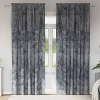 Aksominio tipo užuolaidos 2 pcs Sidabrinė Pilka 245 x 140 cm