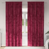 Aksominio tipo užuolaidos 2 pcs Vyno raudona 260 x 140 cm
