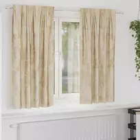 Aksominio tipo užuolaidos 2 pcs Kreminė 175 x 140 cm Aksomas