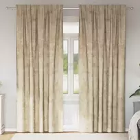 Aksominio tipo užuolaidos 2 pcs Kreminė 260 x 140 cm Aksomas