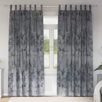 Aksominio tipo užuolaidos 2 pcs Sidabrinė Pilka 245 x 140 cm