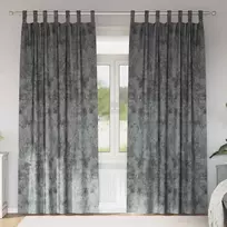 Aksominio tipo užuolaidos 2 pcs Pilka 225 x 140 cm Aksomas