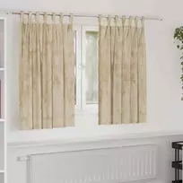 Aksominio tipo užuolaidos 2 pcs Kreminė 140 x 140 cm Aksomas