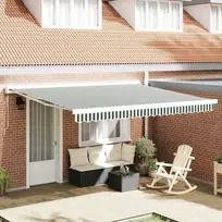 Markizės pakaitinis audinys Žalia ir balta 4 × 3,5 m