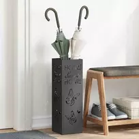 Lietaus skėtis stovas Juoda 15,5 x 15,5 x 49 cm Plienas