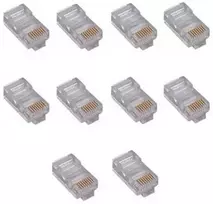 Oem RJ45 kištukas 8P8C - Antgalis 10 vnt, - Interneto LAN RJ-45 kištukas