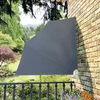 Sulankstoma šoninė balkono markizė, pilka, 140x140cm