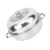 28CM Stainless Steel Single Layer Stockpot Hotpot Food Steamer Pot Cookware Household Cooking