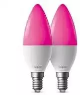 TP-Link Tapo L430C (2 vnt. pakuotė) išmanioji WiFi reguliuojamo ryškumo LED lemputė (spalvota, 2500K-6500K, 470lm, 2.4GHz, E14)