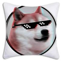 Abstract Shiba Inu Print Decorative Pillow Cover Car Sofa Square Cushion Pillow Cover 16x16Inch