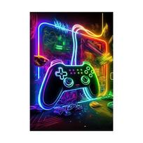 Canvas Paintings Gaming Room Gamepad Punk Style Posters Prints Wall Art Pictures Gamer Gift for Boys Children Room Decor 30x45cm No Frame