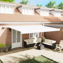 Ištraukiama markizė Balta 500 × 300 cm Audinys ir plienas