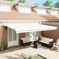 Ištraukiama markizė Balta 500 × 300 cm Audinys ir metalas