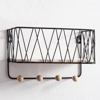 Wall Mounted Iron Key Holder Mail Rack Porch Shelf Hook Magazines Lipstick Mail Organizer Basket for Home Kitchen Hallway Office