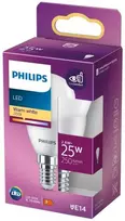Philips Žvakės formos lemputė 25W P45 E14, 2.8 W, 25 W, E14, 250 lm, 15000 h, šiltai balta