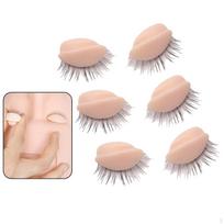 Head Replaced Eyelids Silicone Lash Extension Supplies 3 Pairs Eyelids