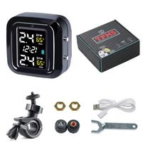 Motorcycle TPMS Tire Pressure Sensor Tyre Pressure Monitoring System External Sensor for Motorbike Autobike Scooter Motor TMPS Black