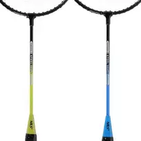 NRZ014 PLIENINIS / BADMINTONAS RINKINYS 4 REKETĖS + 3 VEŽĖLIAI + TINKLAI 195x22cm + NILS dangtelis