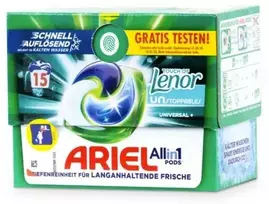 Skalbimo kapsulės ARIEL All in 1 Universal Touch Of Lenor, 15 vnt.
