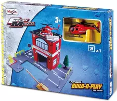 "Maisto Build N Play" ugniagesių brigada su sraigtasparniu