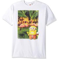 Despicable Me Men's Minions Summer Flamingos in Paradise Funny Graphic Tee S balta