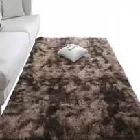 Rebiko Rudas pliušinis kilimas Minkštas triušio plaukuotas plaukuotas 100x150 cm xl storio