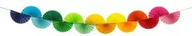 Party Deco Vaivorykštės vėduoklės girlianda, 2,5 m