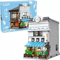 CaDA Statybiniai blokai Sushi Shop Japoniško stiliaus pastato LED lemputė 1665 vnt C66018W