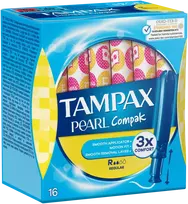 Tampax Compak Pearl Regular Tamponai Su Aplikatoriumi, 16 vnt.
