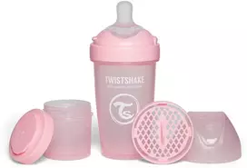 Twistshake buteliukas antikolikinis Pro Double 260ml rožinis 79024
