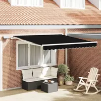 Ištraukiama markizė Juoda 350 x 250 cm Audinys ir plienas