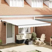 Ištraukiama markizė Balta 400 × 300 cm Poliesteris ir Metalas