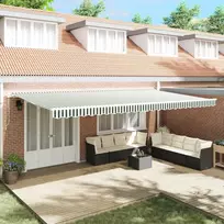 Ištraukiama markizė Žalia ir balta 600 × 300 cm