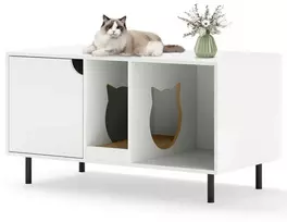 Promotions Katės kraiko dėžės uždangalas, 100x52x55 cm, baltas