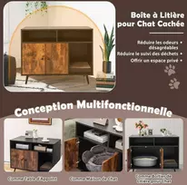 Promotions Kačių kraiko dėžės uždangalas, 90x50x70 cm, juoda ruda