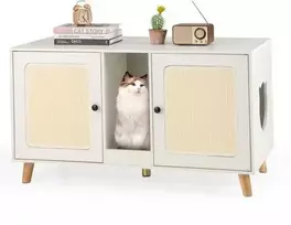 Promotions Katės kraiko dėžės uždangalas, 108x50x60 cm, baltas