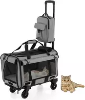 Promotions Riedantis katės transporteris, 58.4x36.8x63.5-101.6 cm, Pilkas