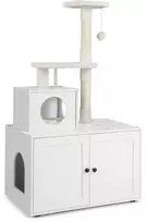 Promotions Kačių medis su kraiko dėžės uždanga, 77,5x49,5x132 cm, baltas
