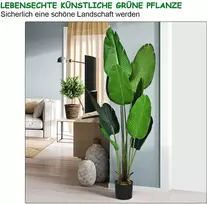 Promotions Dirbtinis augalas, tropinis palmės monstera gyvatės augalas, 160 cm, žalias