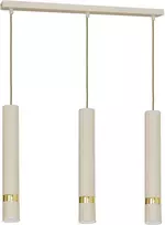 Pakabinamas šviestuvas Lampa wisząca Luminex Luminex Reno 9516 lampa wisząca zwis 3x8W GU10 smėlio sp./auksinė