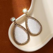 Creative Retro Colored Diamond Earrings For Women'S High-End Water Drop Earrings, Fashionable Exaggerated Ear Accessories