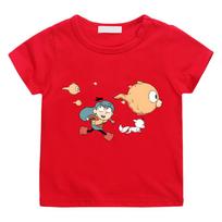 Hilda Cartoon Print Streetwear T-shirts 100%cotton Manga Short Sleeve Boys/Girls T Shirt Summer Teens Round Neck T-shirt Anime  T-shirt Cute Tops 100 raudona