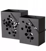 CALYPSO metalinis žibintas, juodas, 2 vnt.